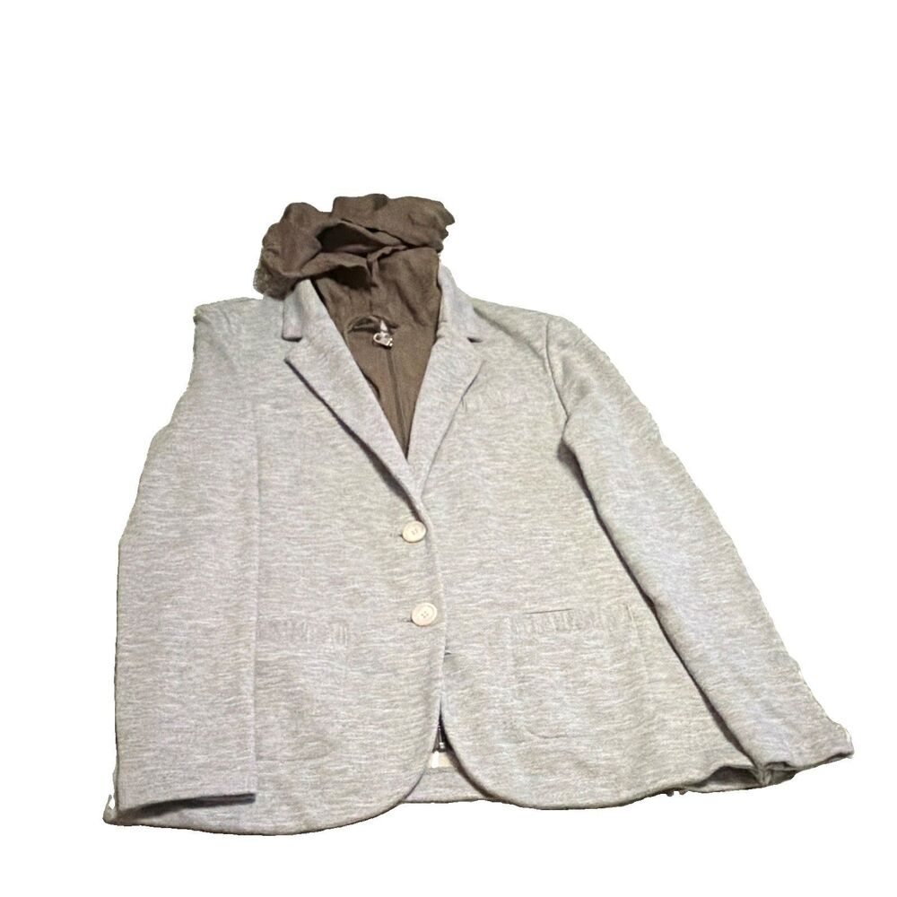 Anthropologie Elevenses Layered Campus Twofer Blazer Jacket Sz M